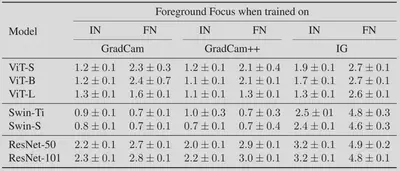 Foreground Focus Scores